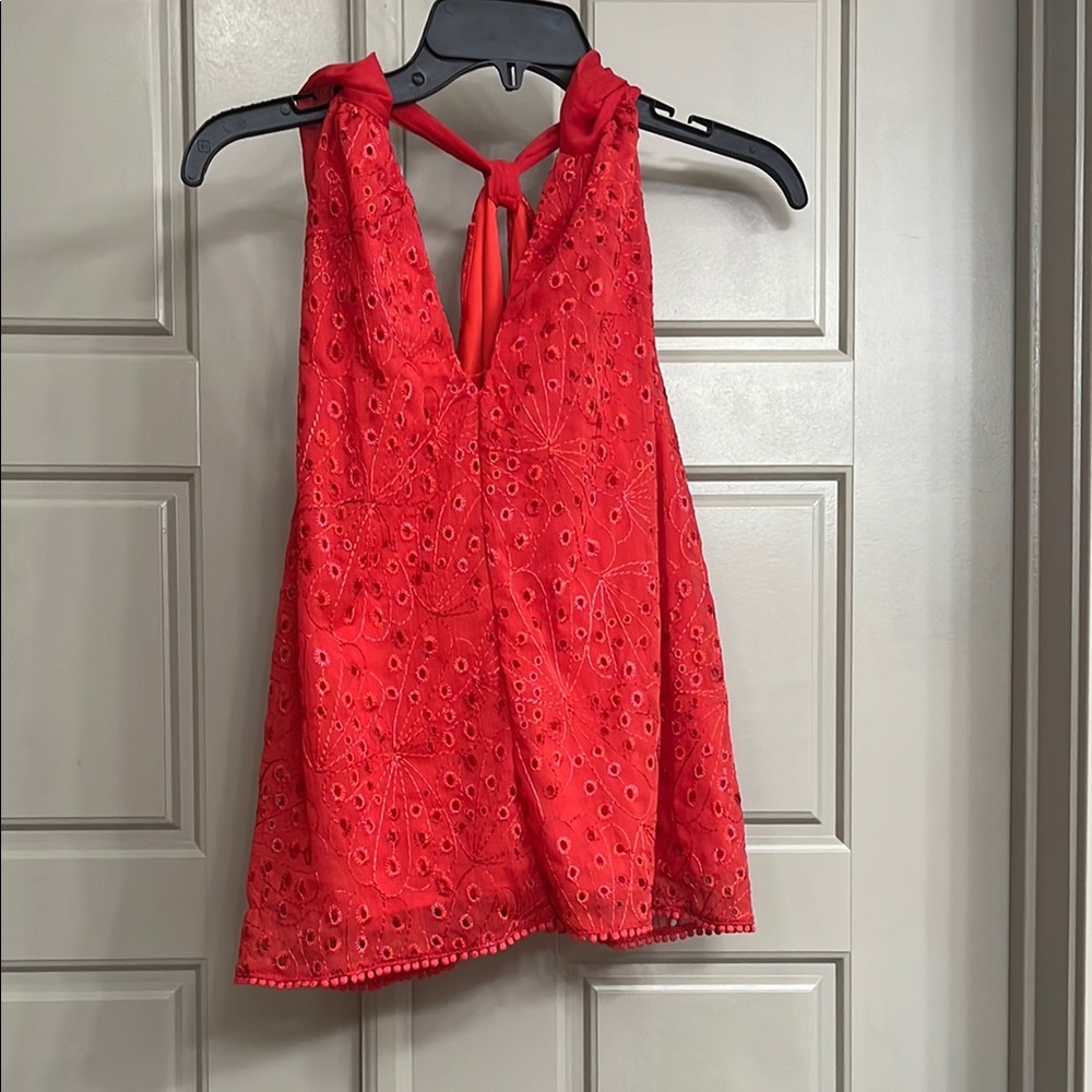 Sofia by Sofia Vergara Red Sleeveless Wrap Tank Top